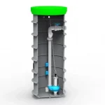 RoPump Ø600 x 1800 szennyvízátemelő szivattyúállomás egy Pentax DG102 szivattyúval Kiárusítás