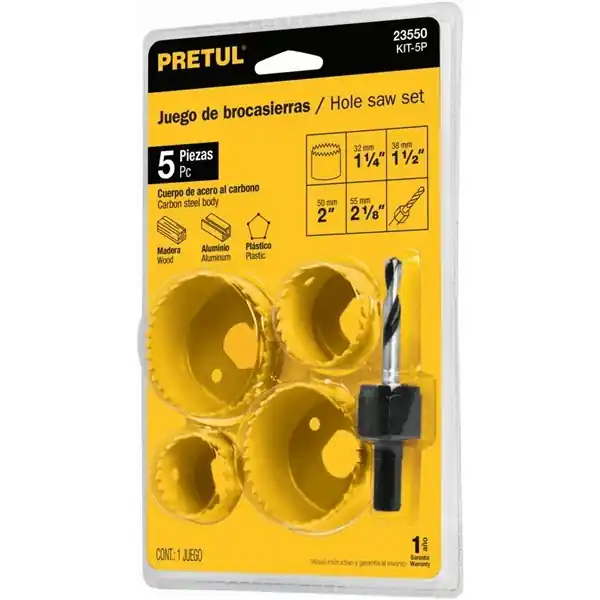 PRETUL KIT-5P Körkivágó készlet, 5 darabos, 32/38/50/55 mm (23550) Akció