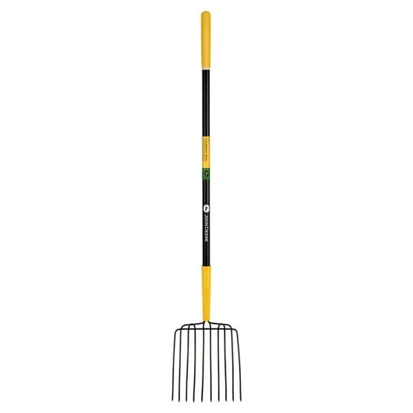 Kihagyhatatlan ajánlat JOHN DEERE BPJ-10LF-JD 10 ágú trágya-szálastakarmány villa, 120 cm-es üvegszálas nyéllel, gumírozott