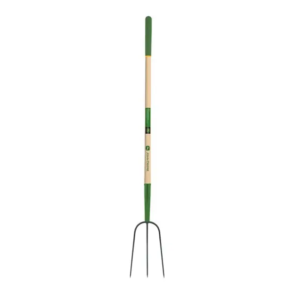 JOHN DEERE BPJ-3E-JD 3 ágú trágyavilla, 120 cm-es prémium keményfa nyéllel, gumírozott markolattal ( Vásárlói kedvenc