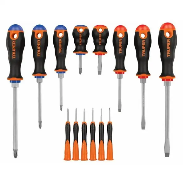 TRUPER DTJ-14B Csavarhúzó készlet ComfortGrip markolattal, 14 részes (14197) Gyors kiszállítás
