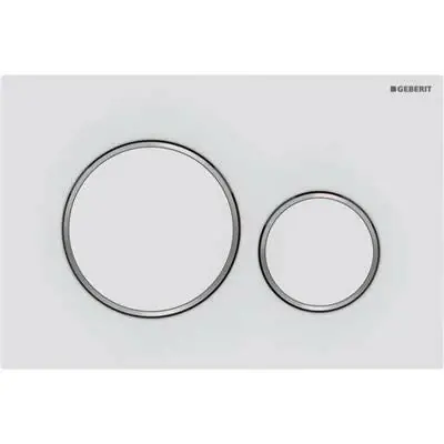 Geberit Sigma20 nyomólap matt fehér, easy-to-clean bevonattal, fényes króm gyűrű (115.882.JT.1) Árcsökkenés