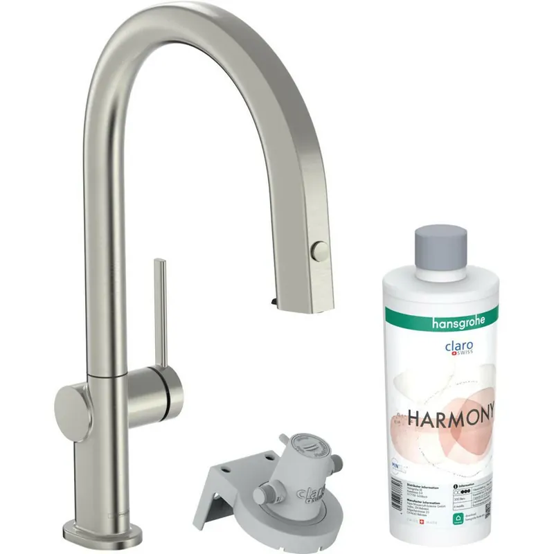 Hansgrohe Aqittura M91 Filtersystem konyhai csaptelep 210, kihúzható kifolyó, 1jet, sBox, rozsdamentes acél hatású (76800800) Csak ma