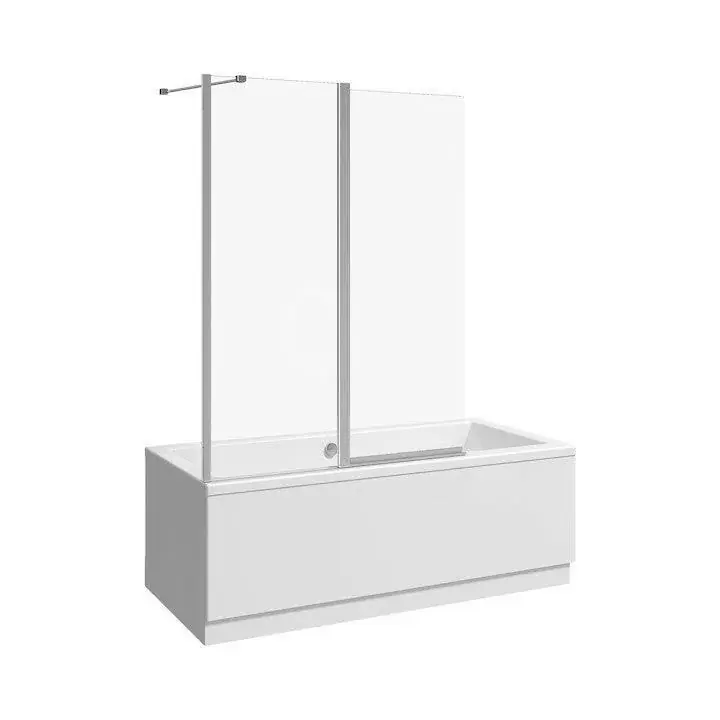 Korlátozott ajánlat Jika Nion 115 kádparaván, 2 részes, jobbos/balos, ezüst/átlátszó üveg, 115x150 cm ( H2572N60026681 )