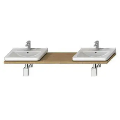 Jika Cubito-N 135-220 cm méretre vágható mosdótartólap, 2 kivágással, konzolok nélkül, tölgy ( H46J4240145191 ) Outlet