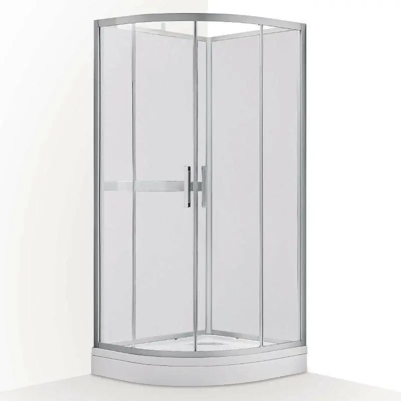 Azonnali szállítás Wellis Vivara fehér üveg hátfallal, tálcával Easy Cleannel, 90x90x210 cm (WC00419)