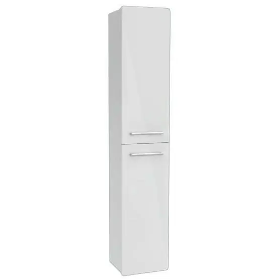 Olcsó Alföldi Saval 2.0 magasszekrény 35x180x27cm, fényes fehér, 2 nyíló ajtó, üvegpolc, láb nélkül (A899 00 E4)