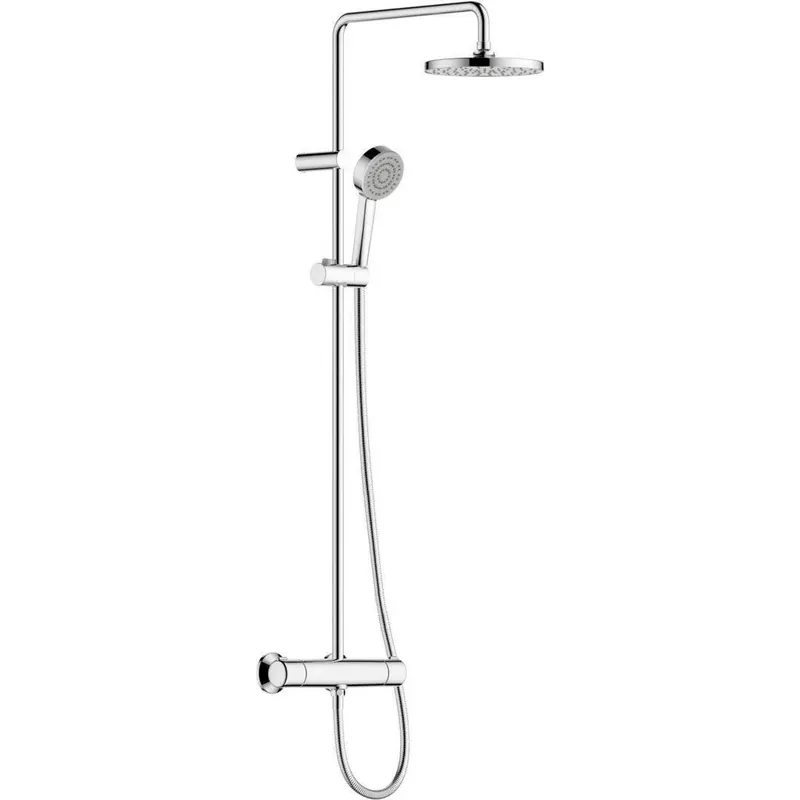 Hansa Basic zuhany rendszer termosztátos, fix fejzuhannyal 200mm(kerek), 1 funkicós fejjel ( 55350110 ) Népszerű
