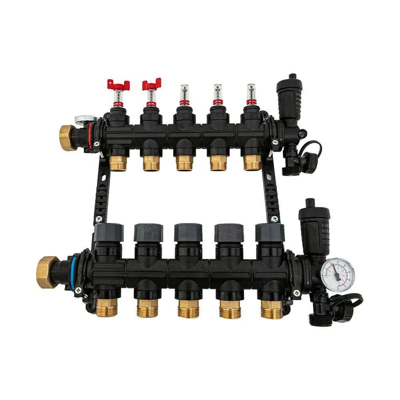 Árcsökkenés Hakatherm SkyFlow osztó - gyűjtő átfolyásmérő + komplett végelem 3 kör 1" - 3/4" EUROKÓNUSZ műanyag (TT-MFP-10334)