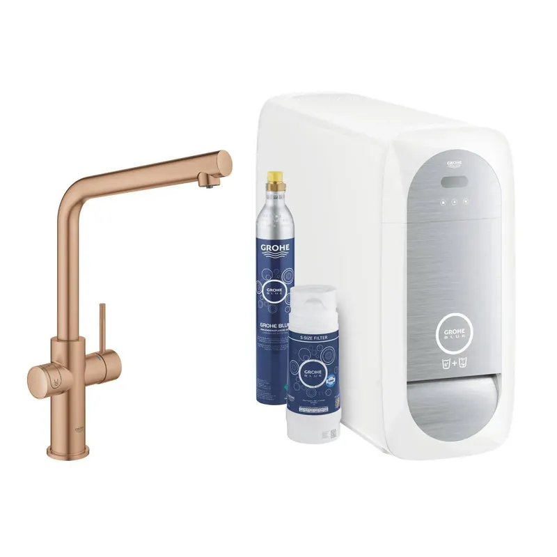 Grohe Blue Home L-kifolyós kezdőkészlet S-es méretű filterrel, Brushed Warm Sunset (31454DL1) Különleges ajánlat
