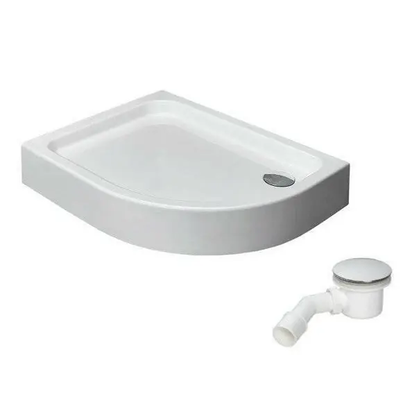Radaway Laros E zuhanytálca 100x80 cm akril, előlapos, lábbal, ST90 szifonnal, balos (SLE81017-01L) Vásárlói kedvenc