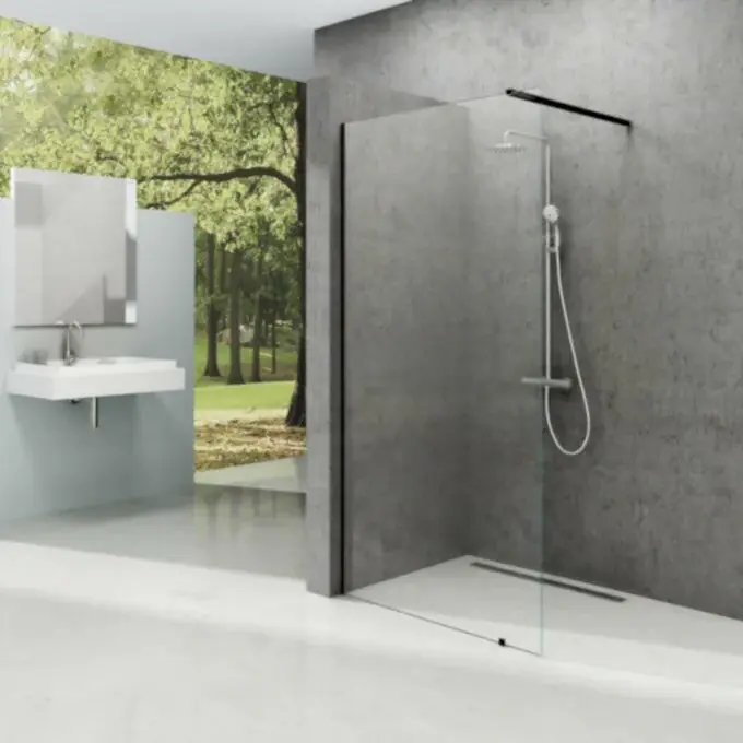 Ravak Walk In Wall-160 v.200, black+Transparent Csak ma