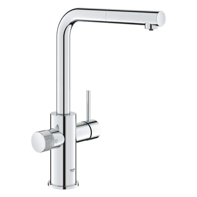 Grohe Blue Pure Minta L-kifolyós vízszűrős csaptelep kihúzható fejjel, króm (30590000) Azonnali szállítás