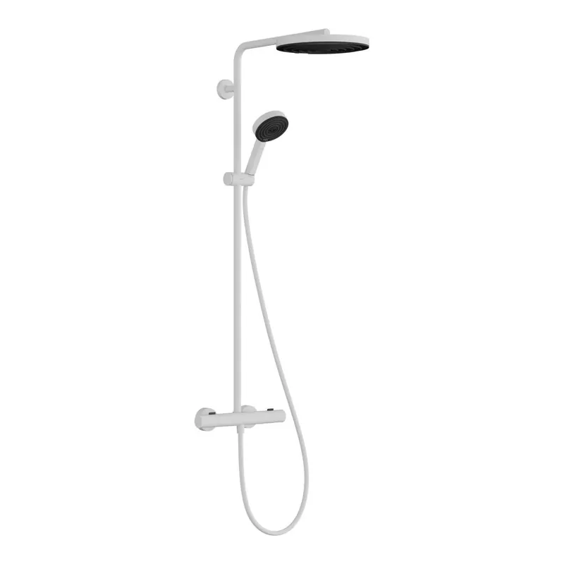 Olcsóbb Hansgrohe Pulsify S Puro zuhanyrendszer termosztátos, kézizuhany 3jet, matt fehér (24236700)