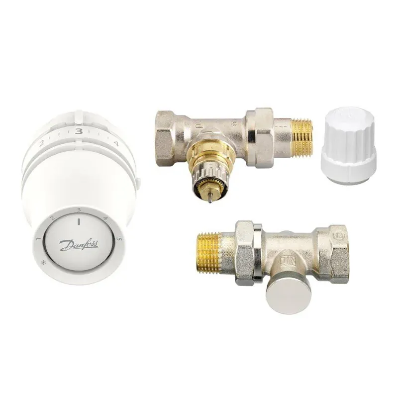 Akció Danfoss radiátorszelep szett egyenes - RA-IN 1/2” szelep + Redia RA 015G3380 + RLV-S visszatérő (015G5332)