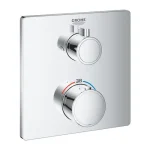 Biztonságos fizetés GROHE Grohtherm termosztátos zuhany keverő 2 kimenethez, beépített elzáró/váltószeleppel