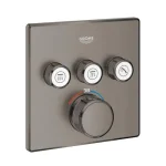 GROHE Grohtherm SmartControl termosztát falsík mögötti telepítéshez, 3 fogyasztóra, brushed hard graphite Prémium