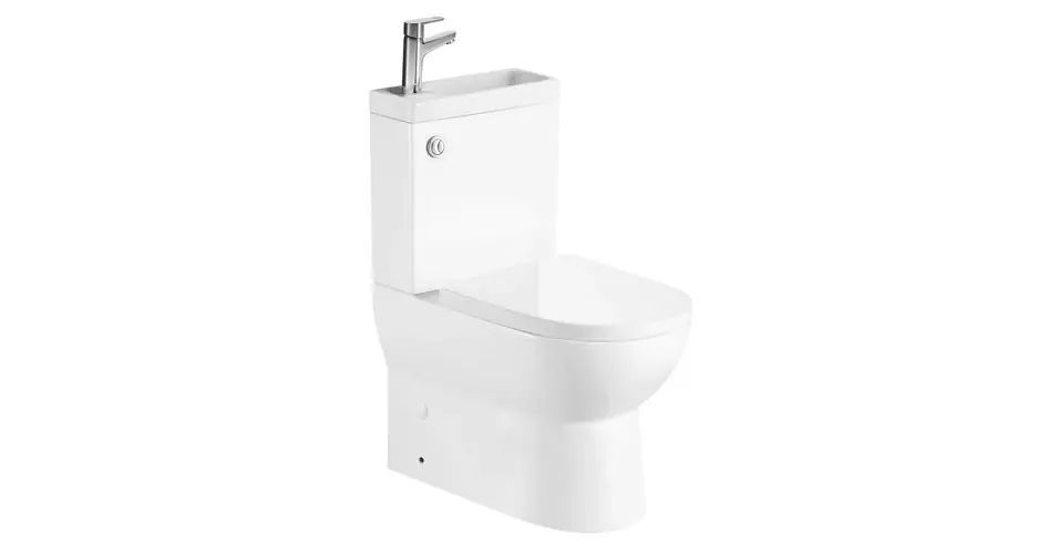 Alacsony ár AQUALINE Jalta Hygie monoblokkos WC, alsó/hátsó kifolyású, WC-ülőke nélkül, mosdóval