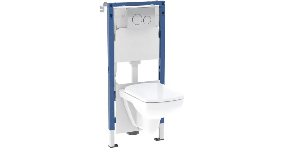 Különleges ajánlat GEBERIT Duofix fali WC-szerelőelem készlet, 112 cm, 12 cm-es Delta falsík alatti öblítőtartállyal, Delta működtetőlap