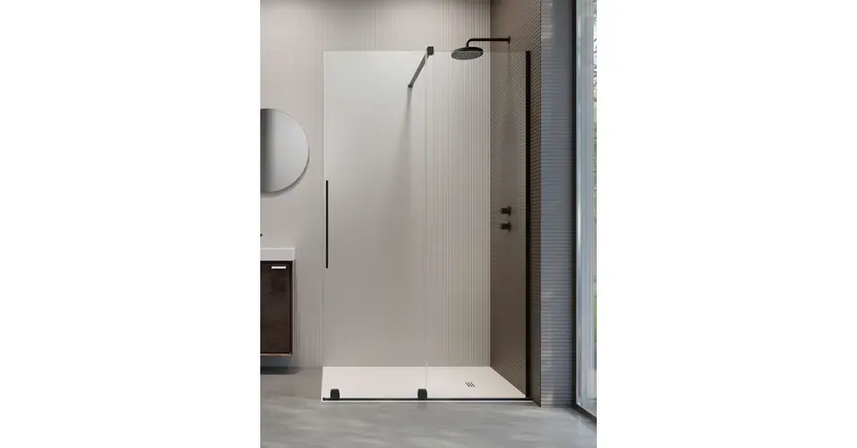 Vásárlói kedvenc RADAWAY Furo Black Walk-In zuhanyfal