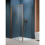 Expressz kézbesítés RADAWAY Nes Brushed Copper KDS I szálcsiszolt réz szögletes zuhanykabin - ajtó