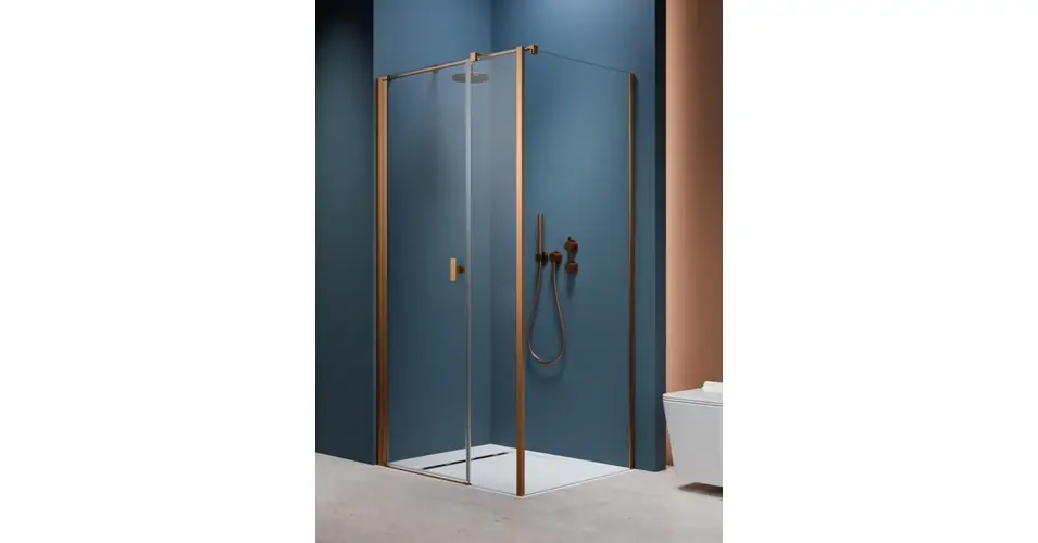 Expressz kézbesítés RADAWAY Nes Brushed Copper KDS I szálcsiszolt réz szögletes zuhanykabin - ajtó