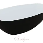 Biztonságos fizetés M-ACRYL Vanilla szabadon álló műmárvány kád, matt fekete előlappal