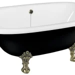 Kiárusítás POLYSAN Regata szabadonálló kád, 175×85×61 cm, bronz lábak, fekete/fehér