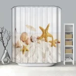 Árengedmény Zuhanyfüggöny, textil 180x200 mm, Csillagok és kagylók