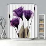 Zuhanyfüggöny, textil 180x200 mm, Lila virág Biztonságos fizetés