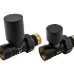 Árcsökkenés KFA ARMATURA Komfort Pro egyenes radiátorszelep szett 1/2", fekete