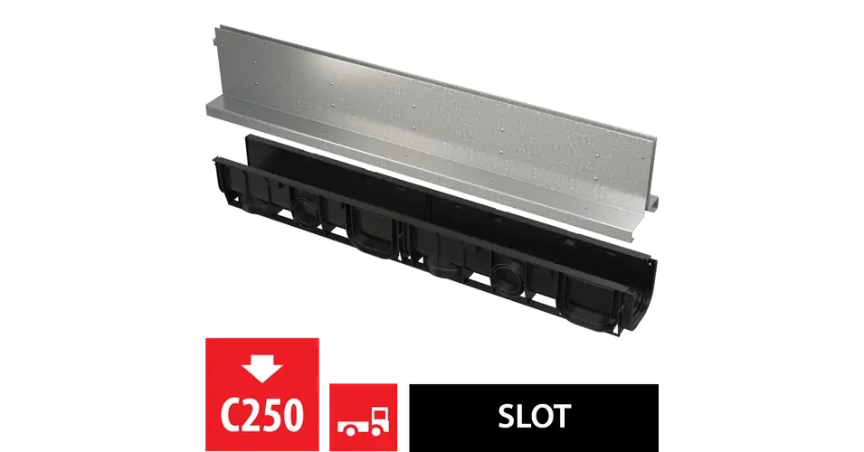ALCA szimmetrikus kültéri résfolyóka 160 mm, horganyzott acélból Alacsony ár