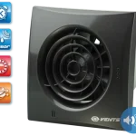 VENTS 100 Quiet black sapphire TH ventilátor, időzítős, páraérzékelős Azonnal elérhető