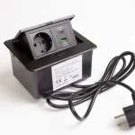 Prémium Konnektor felbillenős rejtett elosztó ModulBox mini Matt fekete 1x220V + 2xUSB