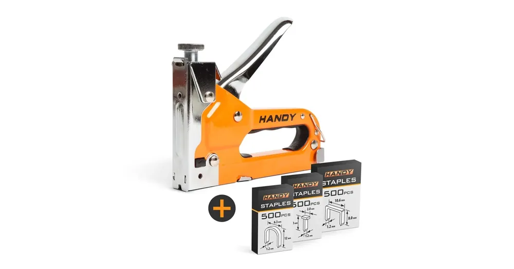Azonnal elérhető Kézi tűzőgép szett + 3 típusú kapocs Handy