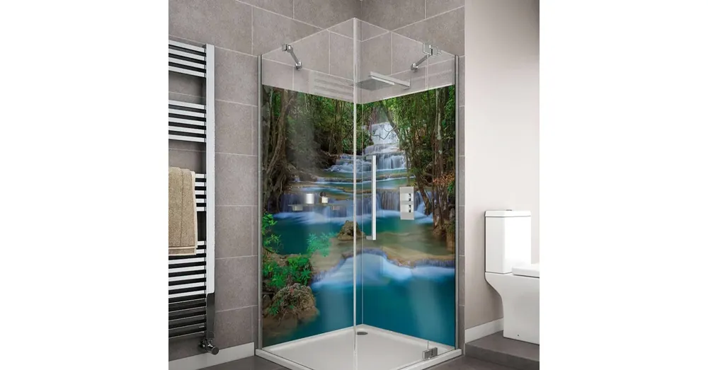 Fürdőszobai dekorpanel Wallplex falburkoló Waterfall 90x200cm Szezonális akció