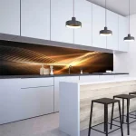 Konyhai hátfal Wallplex falburkoló Aranybarna hullám 60x120cm Kihagyhatatlan ajánlat