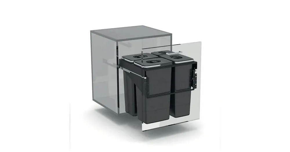 EKOTECH - Beépíthető hulladékgyűjtő FRONT 60 - 1x7 liter+3x26 liter Szuper ajánlat