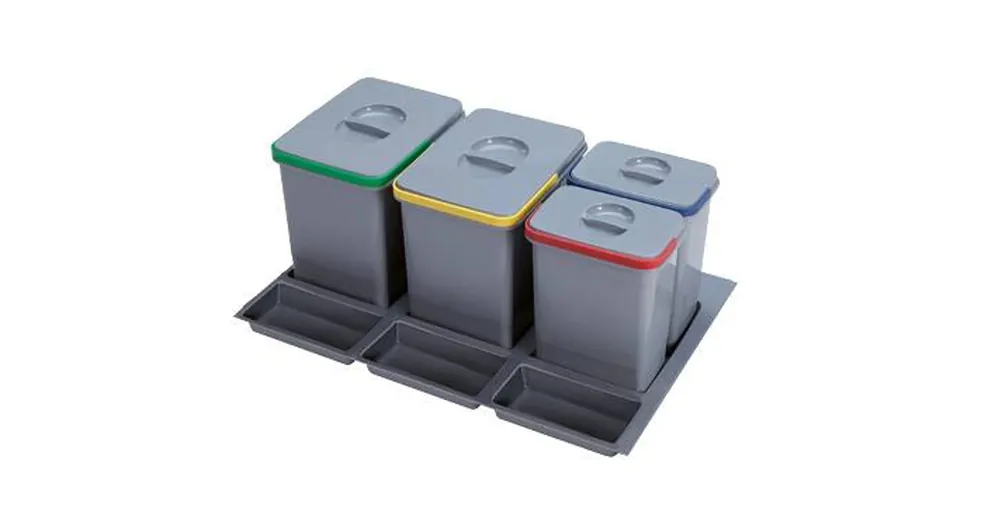 EKOTECH - Beépíthető hulladékgyűjtő PRACTIKO 900 - 2x15 liter 2x7 liter + 3 tartó Újdonság