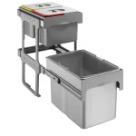 Gyors szállítás EKOTECH - Beépíthető hulladékgyűjtő TANDEM SHORT 40 - 1x34 liter + 2x12 liter