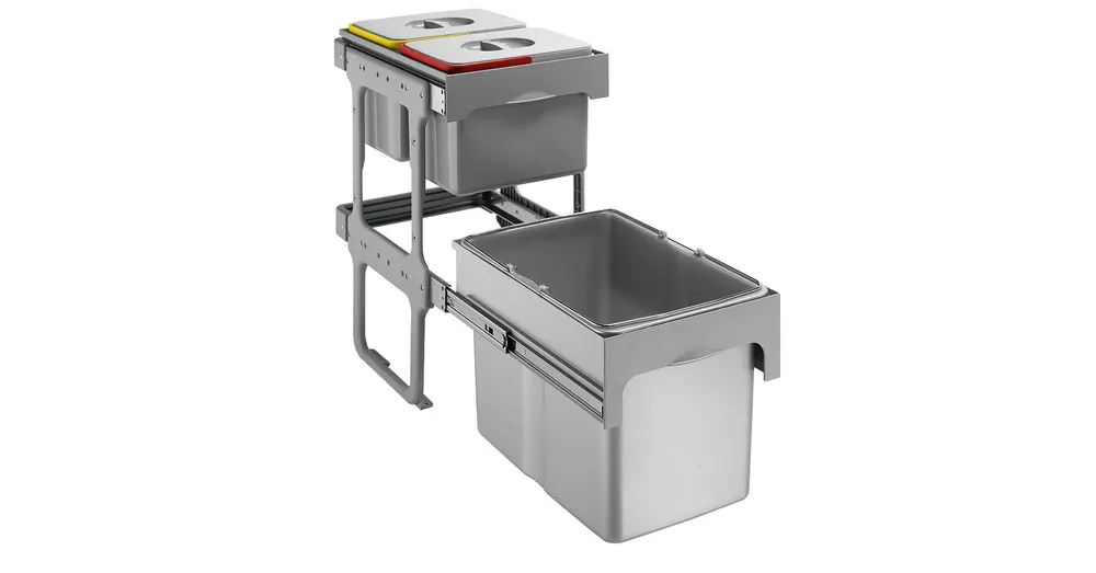 Gyors szállítás EKOTECH - Beépíthető hulladékgyűjtő TANDEM SHORT 40 - 1x34 liter + 2x12 liter