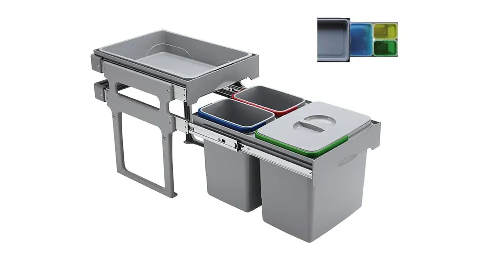 EKOTECH - Beépíthető hulladékgyűjtő TANK 40 - 1x16 liter+2x8 liter Utolsó esély
