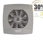 Akciós ár Cata UC-10 Timer Silver ventilátor utószellőztető funkcióval, pillangószeleppel, szürke