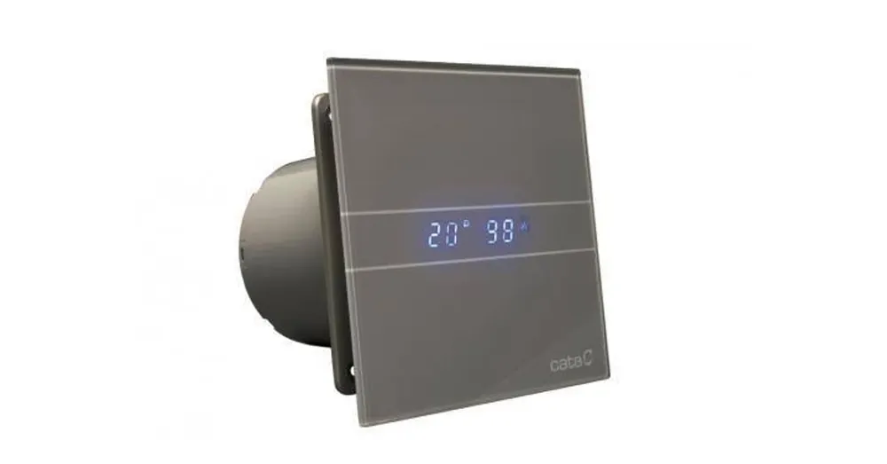 Cata E-100MSTH ventilátor metakrilát előlappal, utószellőztető és páraérzékelő funkcióval, szürke Akció