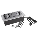 Konnektor-rejtett elosztó StrongPower 2x 230V, 2x USB A/C, Schuko, Ezüst Ne maradj le