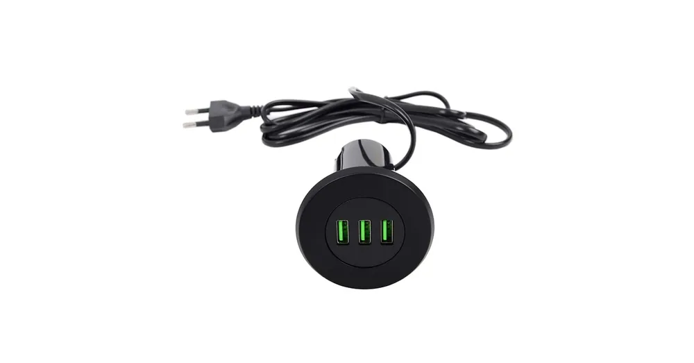 Különleges ajánlat Konnektor-rejtett elosztó StrongPower USB töltő 3xUSB-A Fekete