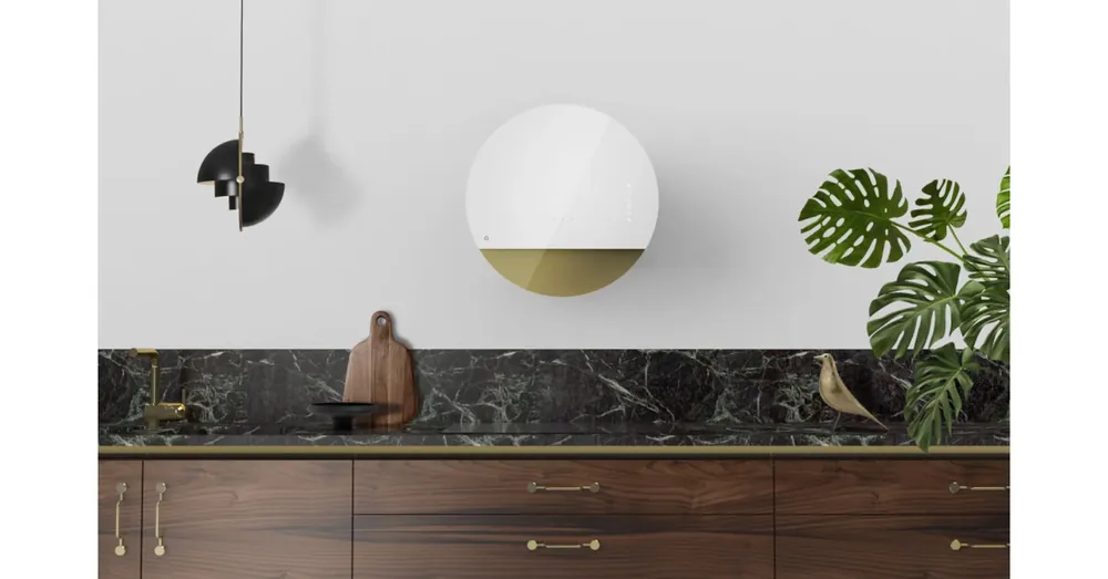 Árengedmény Ciarko Design ECLIPSE fehér / Gold fali páraelszívó