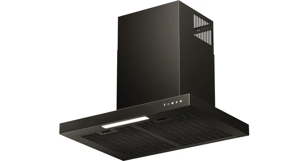 Bestseller Kluge fali T-alakú fekete páraelszívó, 60cm, üvegfront