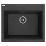 Vedd meg online RIO 6 egymedencés gránit fekete mosogató szifonnal, 57x50x21,5 cm