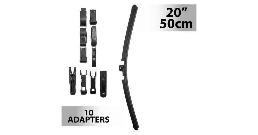 Ablaktörlő 20"/50 cm - 10 db adapterrel Különleges ajánlat